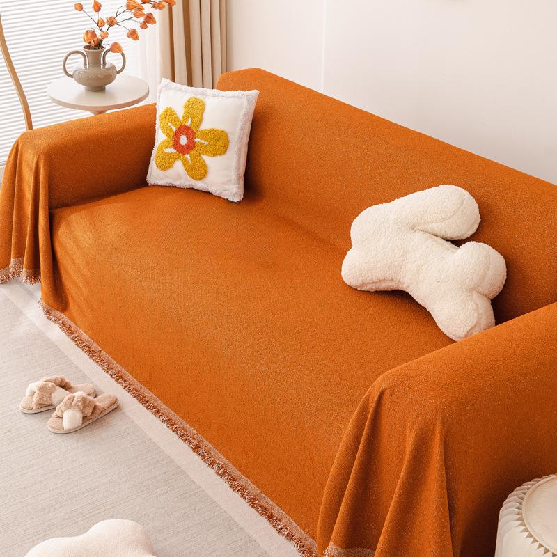

Полотенце для дивана, универсальное покрытие для дивана, не царапающееся, кремовое, однотонное, чехол для дивана, ткань 180*130cm