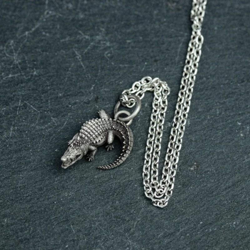 Crocodile Retro Style Animal Jewelry Pendant Alloy Chain Men Decoration Women