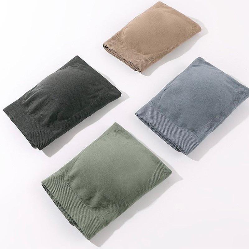 4-paks herreundertøy Sømløs boksershorts med midt midje, naken U-konveks pustende, komfortabelt undertøy i stor størrelse