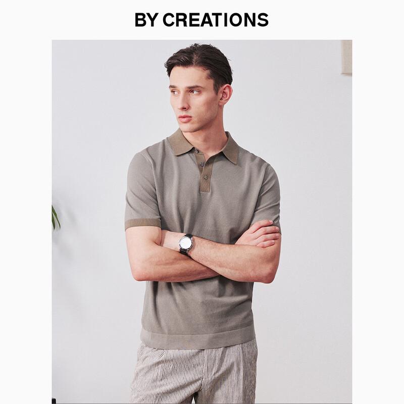 By Creations Men s Silk Blend Contrast Polo Shirt S