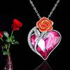 Κρεμαστό κολιέ ζιργκόν τριαντάφυλλο σε σχήμα καρδιάς Δώρο γυναικείο κόσμημα