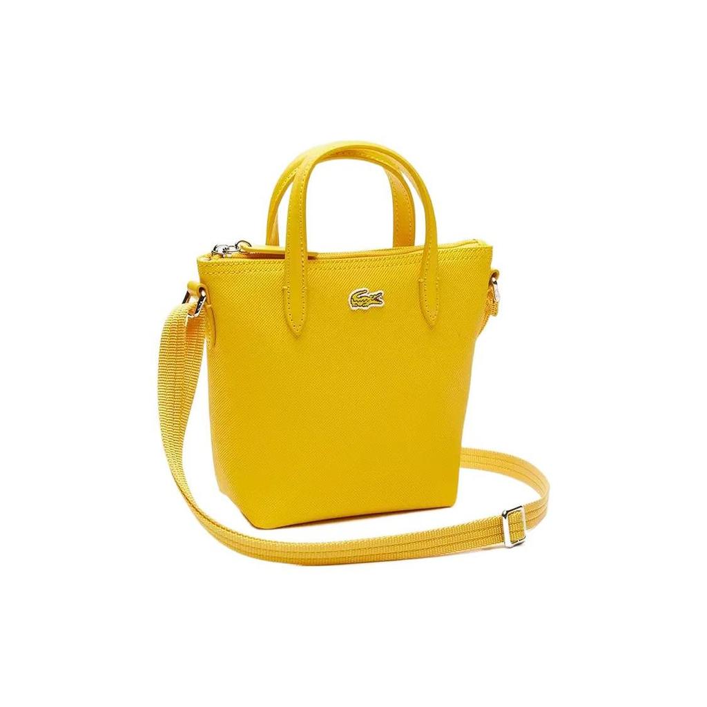 Lacoste Fashion Casual Versatile PVC Tote Shoulder Crossbody Bag Small Women bags Yellow NF2609PO-1