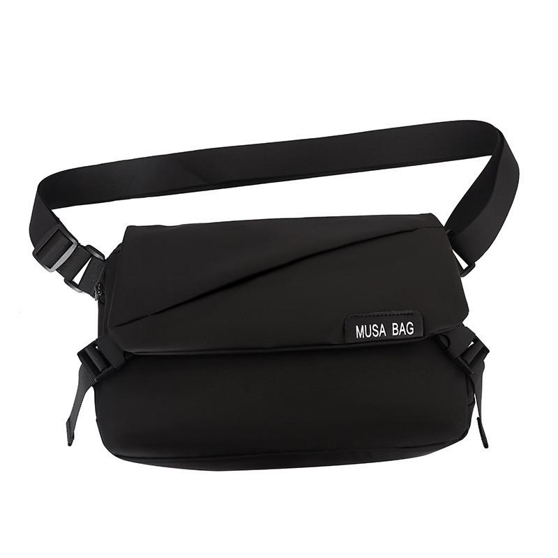Стильная мужская трансграничная модная сумка через плечо, водонепроницаемая, универсальная, для улицы чёрный