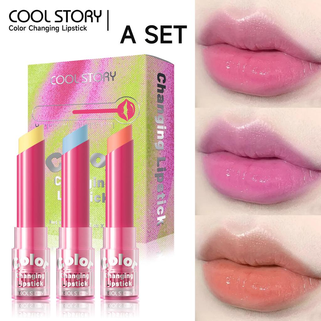 Moisturizing Lipstick Temperature Color-Changing Lip Balms Long-Lasting Smudge-Proof Waterproof Lipsticks for Hydration Repair