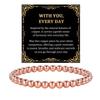 Simple smooth copper bead bracelet, European and American jewelry rose red copper round bead elastic bracelet