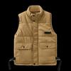 New Style Workwear Cotton Vest for Young Men, Autumn and Winter Fashion Stand Collar Vest, Warm Outerwear Trendy