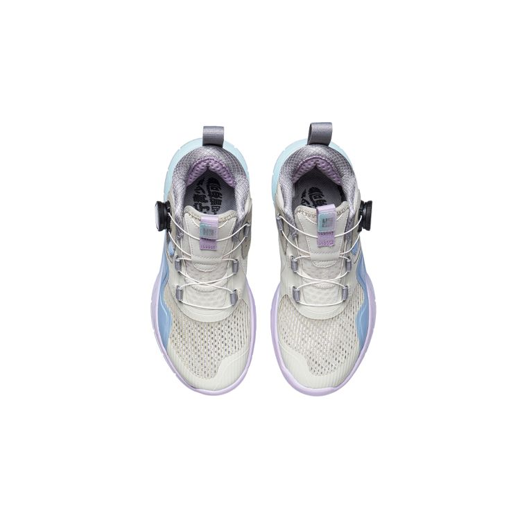 Li Ning Wade Rebirth Anti-Slip Shock Absorbing Durable Lightweight Rebound Mid-Top Kids Basketball Shoes Kids basketball shoes White Pink YKBR030-1