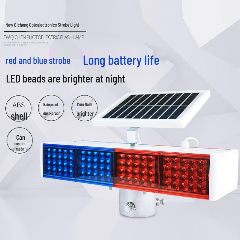 Dual-Sided LED Strobe Traffic Warning Light for Road Construction (Red & Blue)