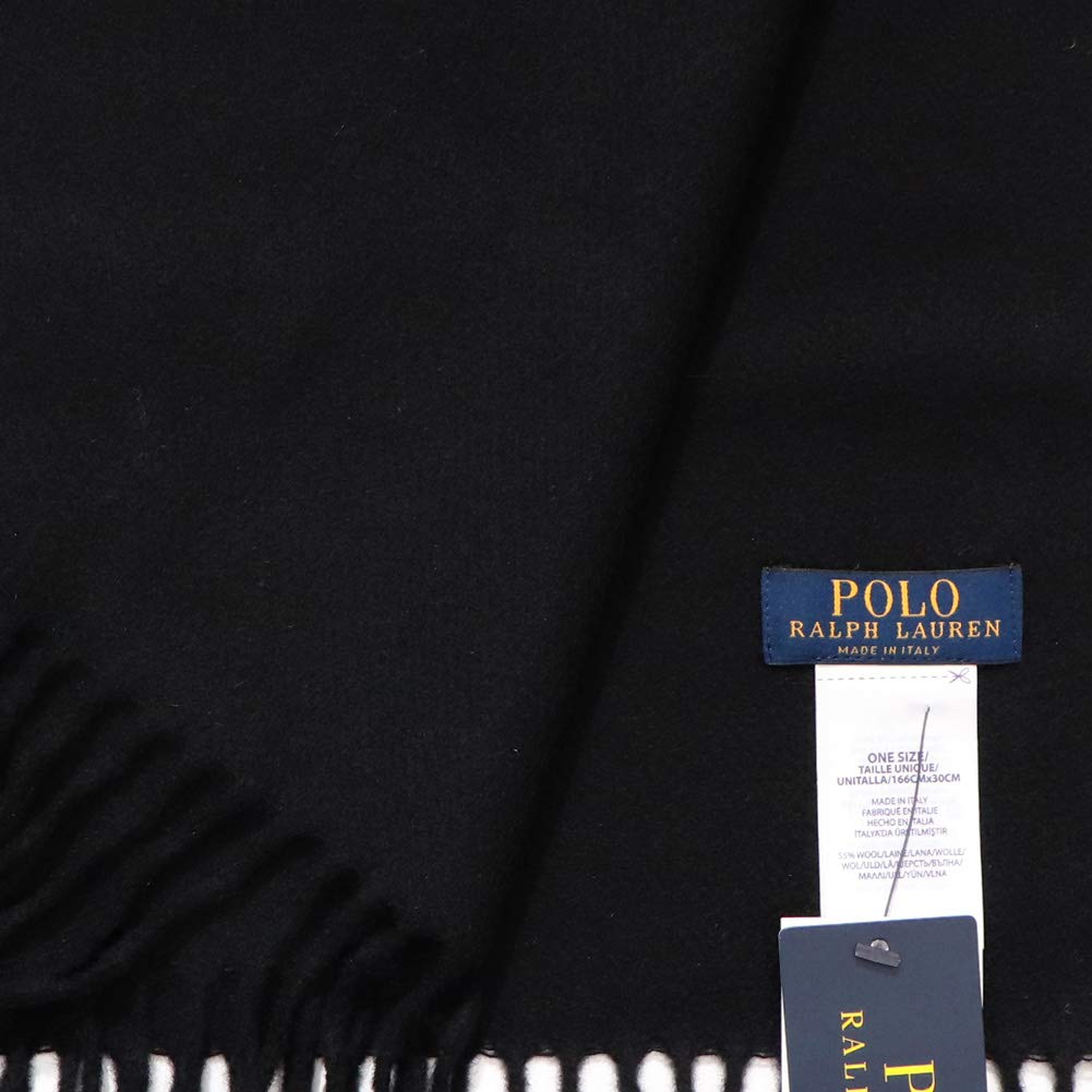 Polo Ralph Lauren PC0476 Pony for Men and Women Muffler, Print, Simple, Classic, Unisex, (001(BLACK)) [Used]