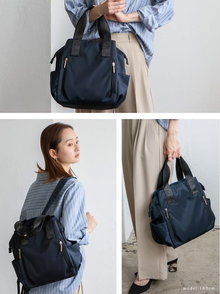 Gratante Women's Stylish Nylon Backpack with 9 Pockets, Ultra-Lightweight Nylon Design, Large Capacity, Practical for Commuting, School, and Mothers,