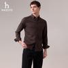 HAZZYS Men's 2025 Autumn Cotton Lyocell Blend Long-Sleeve Shirt