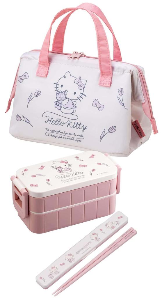 Skater Insulated Clasp Lunch Bag with Hello Kitty Line Design and Sanrio Design (KGA1-A)