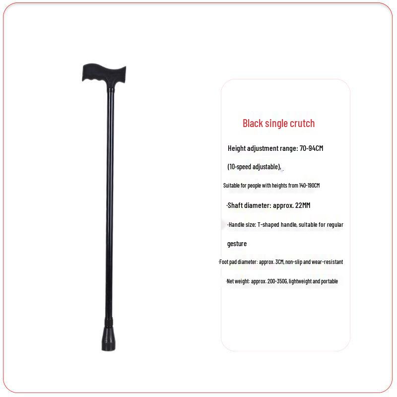 Adjustable Aluminum Alloy Walking Stick: Ergonomic Cane for Elderly and Mountain Climbing 10-Speed Telescopic Design Aluminum Alloy чёрный
