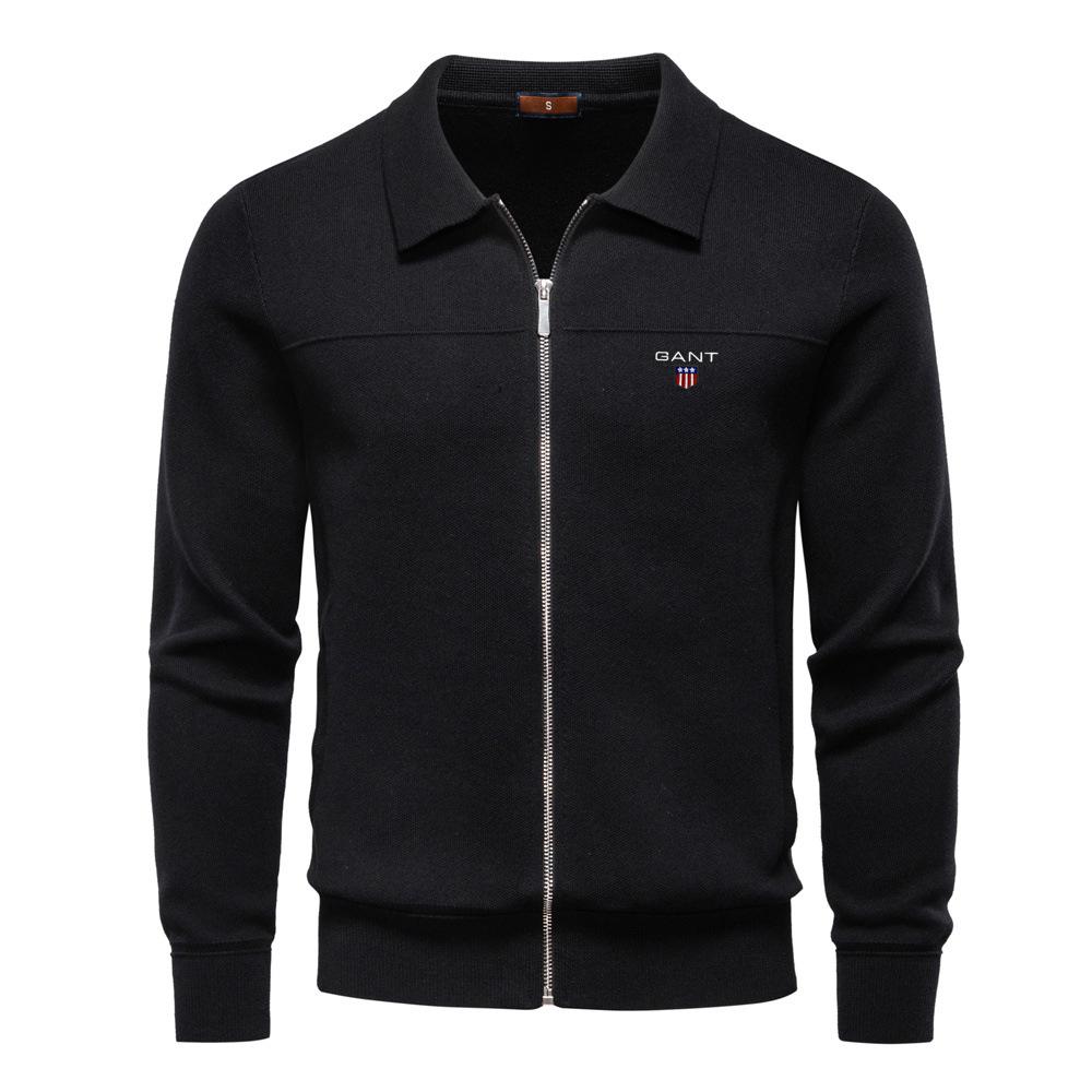 Gant 2025 Høst og Vinter Broderi Ny Herre Europeisk Størrelse Jakke Genser Cardigan Herre Glidelås Business Casual Jakke Herre