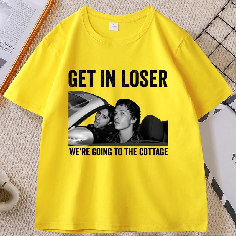 Get in Loser TShirt Casual Short Sleeve Round Neck Tshirt Funny Graphic Tshirts Comfortable Streetwear Clothing Tops