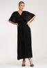 Dress with Cape - Elegant Dress with Pleated Bottom - Black Dress M1123 S/M