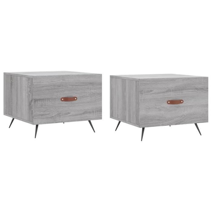 VidaXL Coffee Tables 2 Pcs Sonoma Grey 50x50x40 Cm Engineered Wood 829345