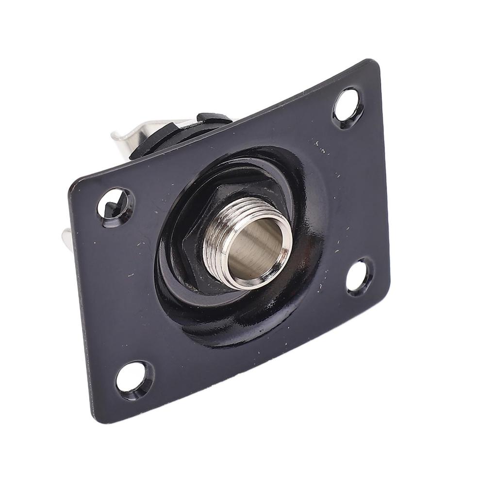 A compact and portable guitar output jack plate suitable for electric guitars such as Zerodis and Includes 4 screws Telecaster. (black).