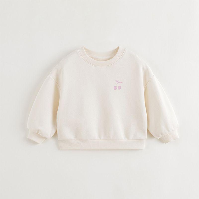 Mark Jenny Girls  Sweet and Energetic Loose Printed Sweatshirt Kidsren s Super Comfortable Cotton Top Spring New Style 241090 Xia Lu Bai 100
