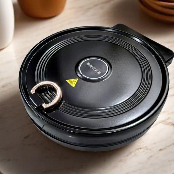 Многофункциональная двухсторонняя электрическая сковорода-гриль с антипригарным покрытием для барбекю и завтрака Premium with Wooden Spatula