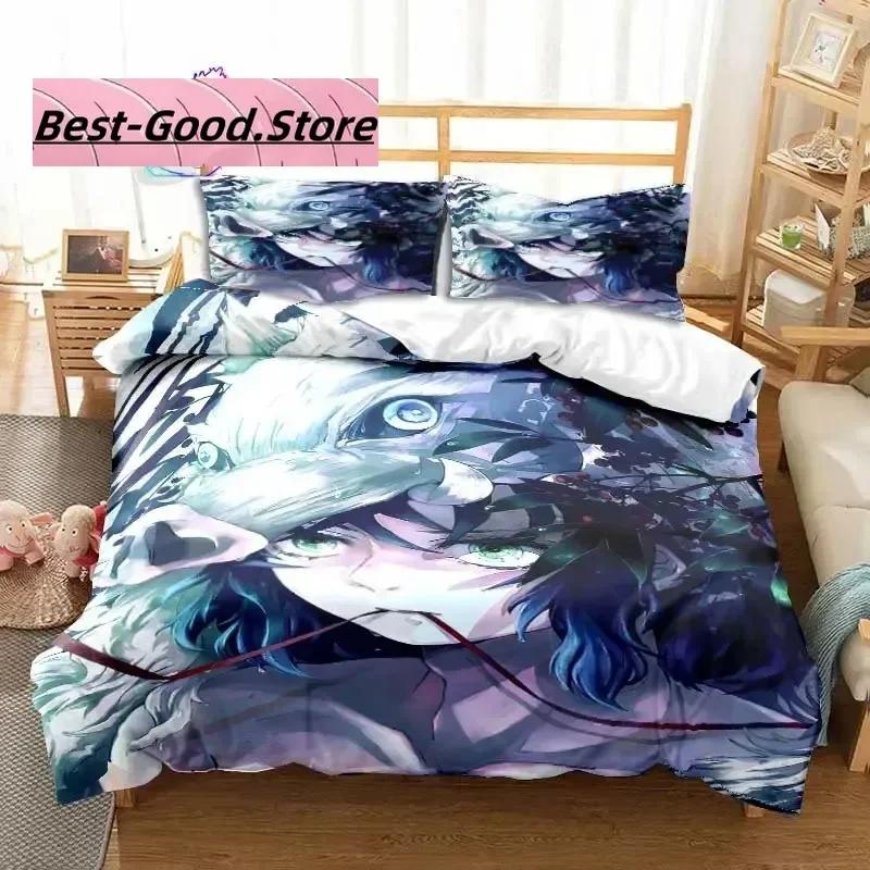 

Comforter Hashibira Inosuke Anime Demon Slayer Bedding Set Single Twin Full Queen King Size Bed Set Aldult Kid Bedroom 3D Print Comforter (quilt)-EU Single(135*200cm)3pcs