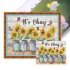Sunflower Printed Cross Stitch Kit 50x40cm DIY 11CT Embroidery Craft Set Decor