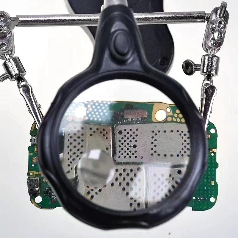 Helping Hand Adjustable LED Light Magnifying Lens Soldering Station Third Hand Solder Auxiliary Clamp