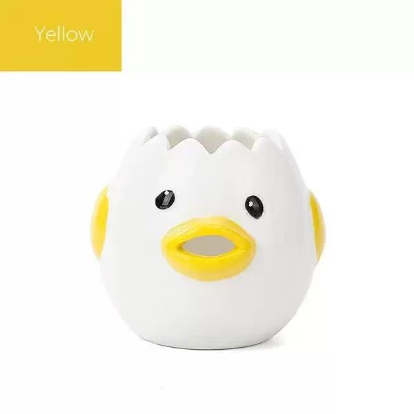 Cute Little Chicken Ceramic Egg Separator - Creative Egg Yolk and Egg White Filter for Baking, Kitchen Gadget