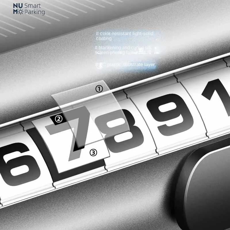 Bilparkeringsnummerskilt Lysende Bilparkeringskort Solar Lading Midlertidig Stopp Telefonnummerkort For Bildekorasjon Tilbehør