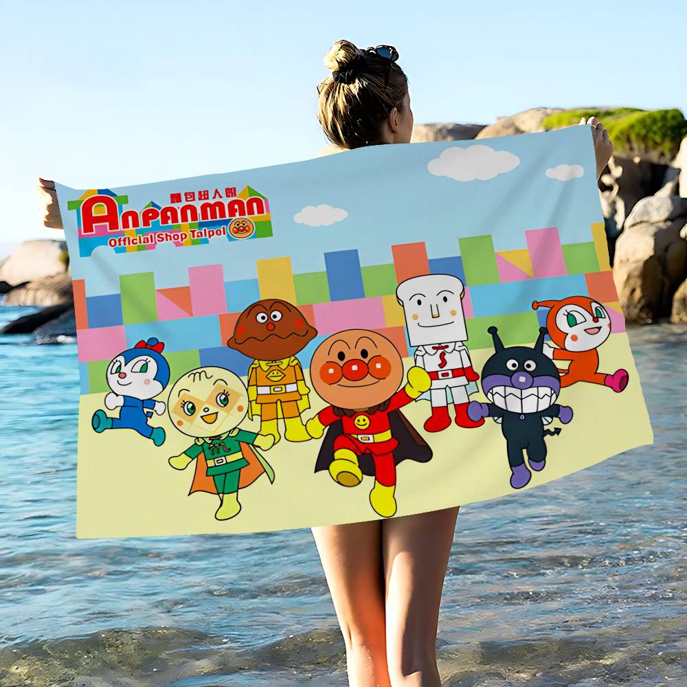 Classic Japanese Anime A-AnpanmanS Microfiber Printed Beach Towel Mountain Yoga Beach Swimming Running Absorbent Soft Towel
