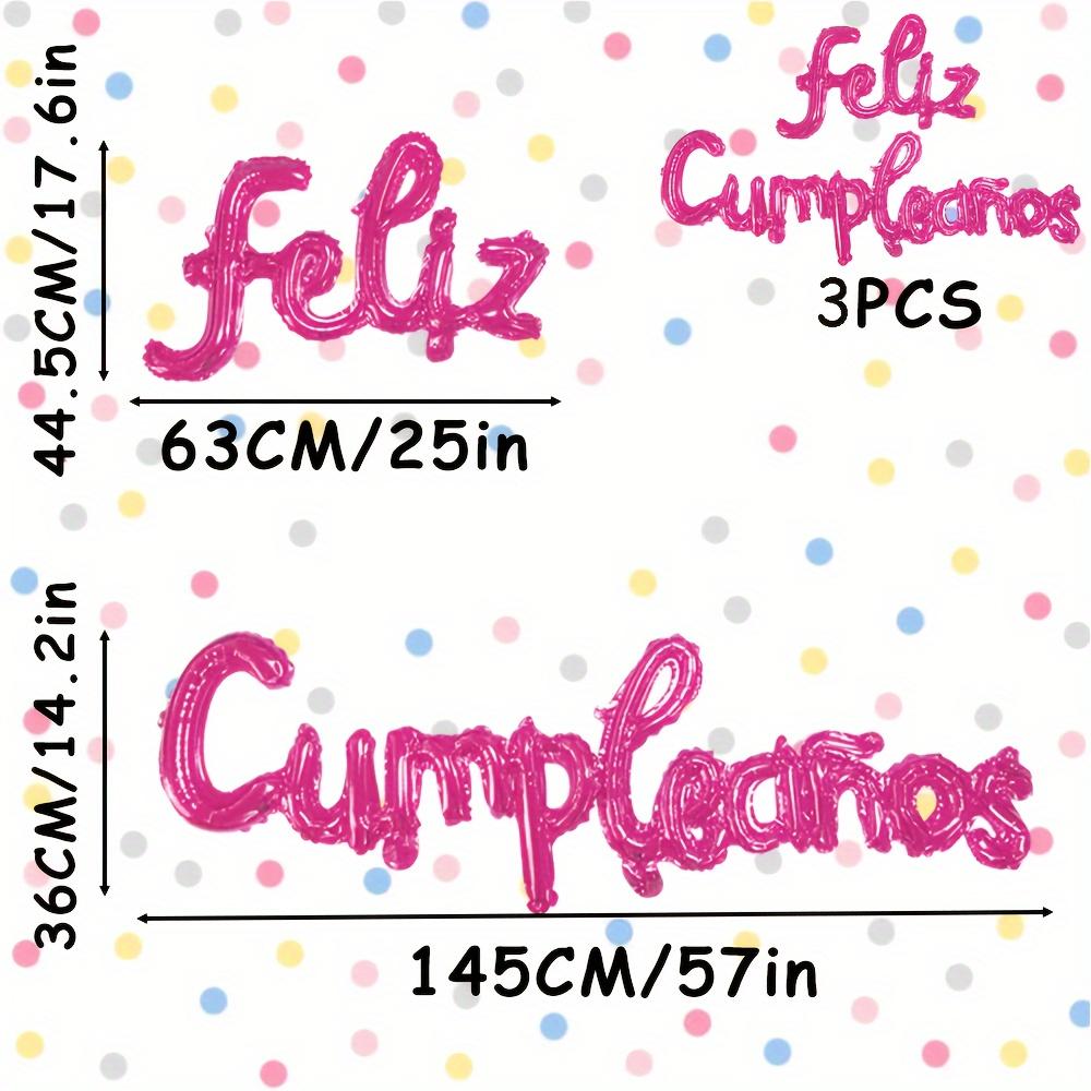 Espanhol Feliz Aniversário Balão Foil Conjunto Festa Decoração Banner 16 polegadas Parede Cenários Balão Casa Decoração Quarto Celebração Presente