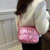 Yogodlns Women Elegant Quilted Shoulder Bags Cloud Pleated Bubbles Crossbody Bag Fashion Simple Solid Color Commute Shopping Bags