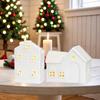 High-end Christmas Indoor Ornaments Village Lighted Ceramic Handmade Houses Xmas Holiday Farmhouse Rustic Decor For Home Table