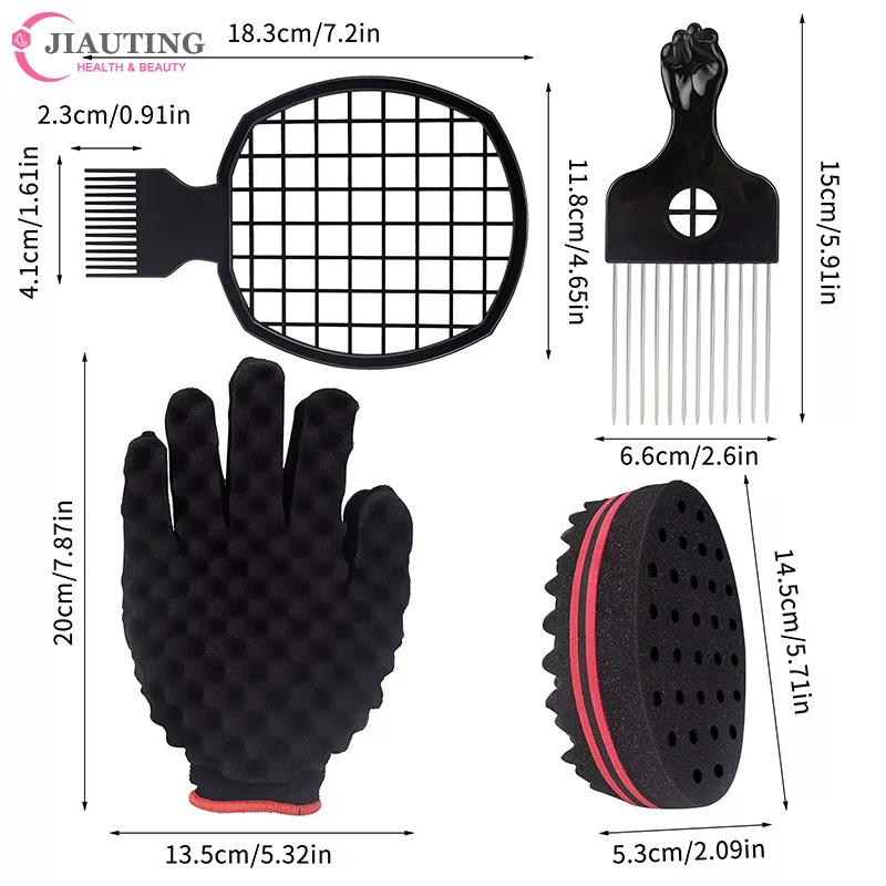 Barber Shop Men Hair Braider Twist Sponge Gloves African Hair Styling Fork Comb Hair Curls Foam For Salon Hairdressing Tools