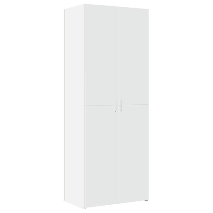 VidaXL Buffet haut blanc 70x42,5x185 cm bois d'ingénierie, buffet, armoire de rangement, panneau latéral, armoire, armoire 3281420