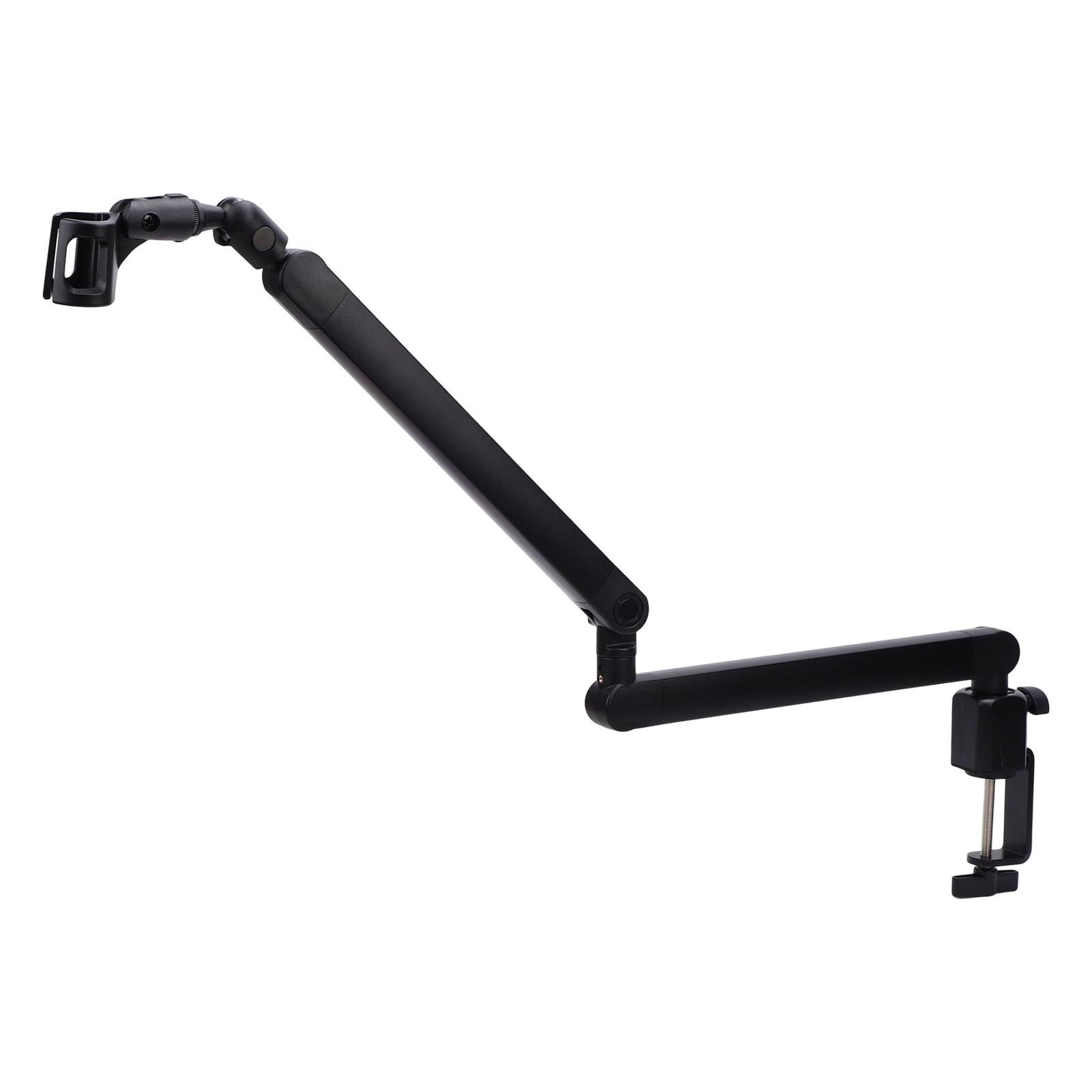 Microphone Stand Boom Arm with Octagonal Base Cable Clips Adjustable Desktop Mic Stand 360 degrees  Rotation for Studio