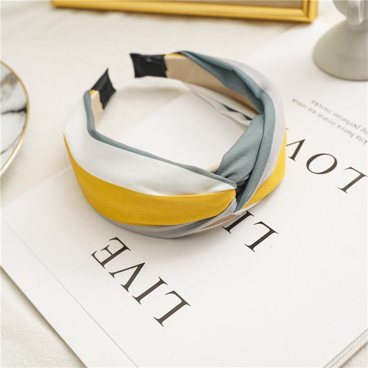 

Wide Top Knot Fabric Hair Bands For Women Contrast Color Cloth Headband Bezel Girls Hairband Hoop Female Hair Accessories