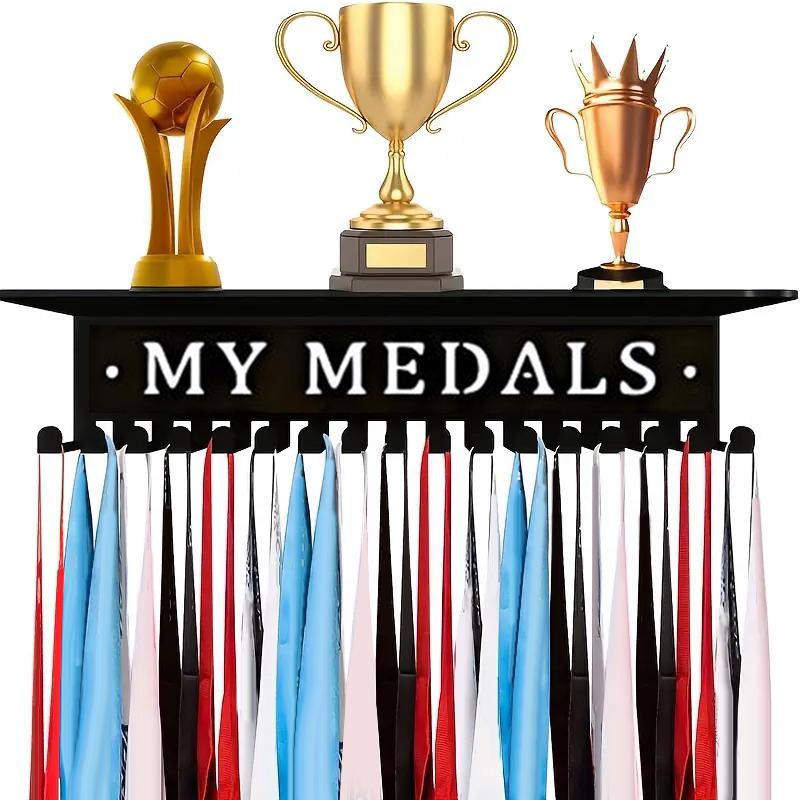 Metal Medal Display Wall-Mounted Trophy Storage Holder Medal Hanger Perfect For Sports Achievements Honorary Medals And Gifts