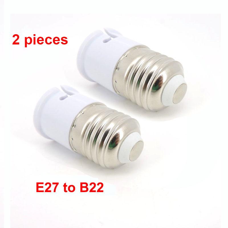 Цоколь светодиодной лампы Переходник B22 на винт E27 на B22 Держатель адаптера для лампочки Адаптер переменного тока Детали освещения E27 to B22 2pcs