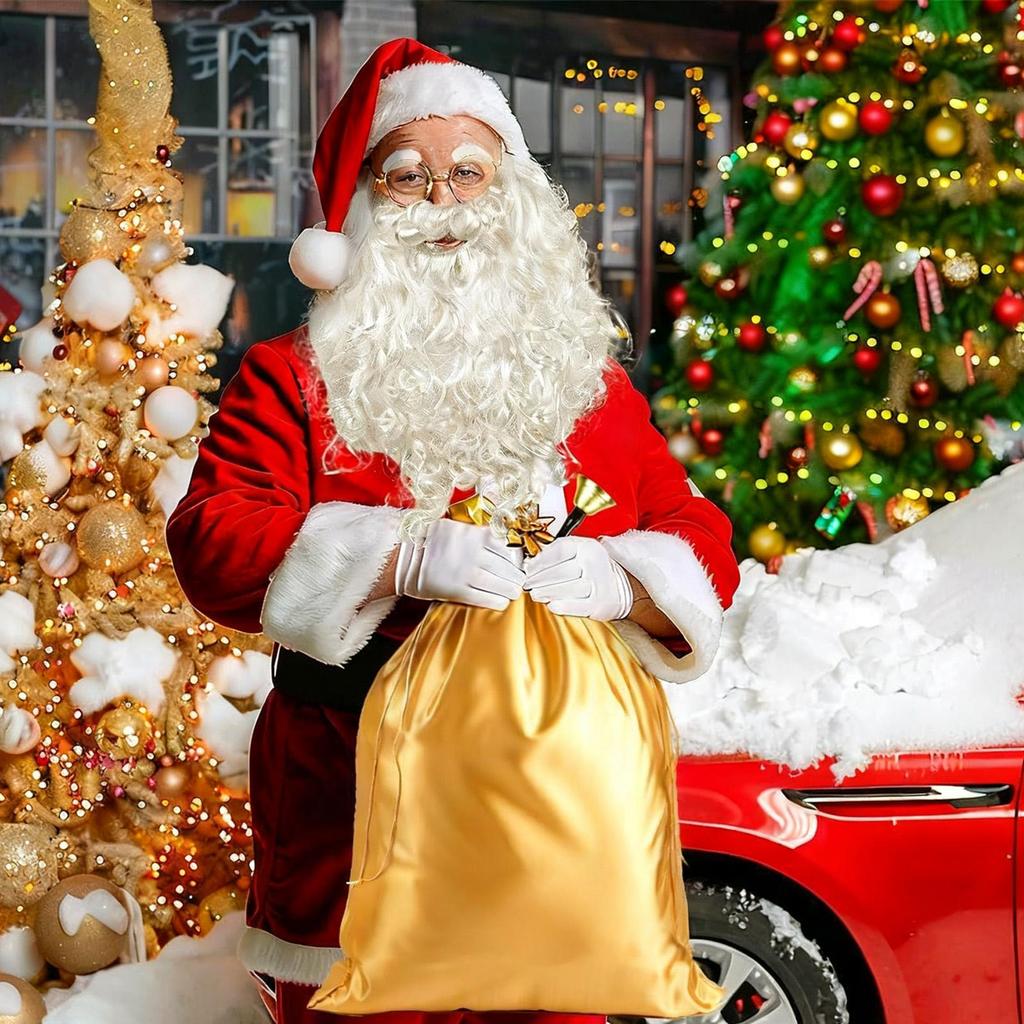 Santa Suit Adults Men Christmas Hat Wig Beard Santa Outfit Festive Cosplay Dress Up For Women Men Home Winter Holiday School