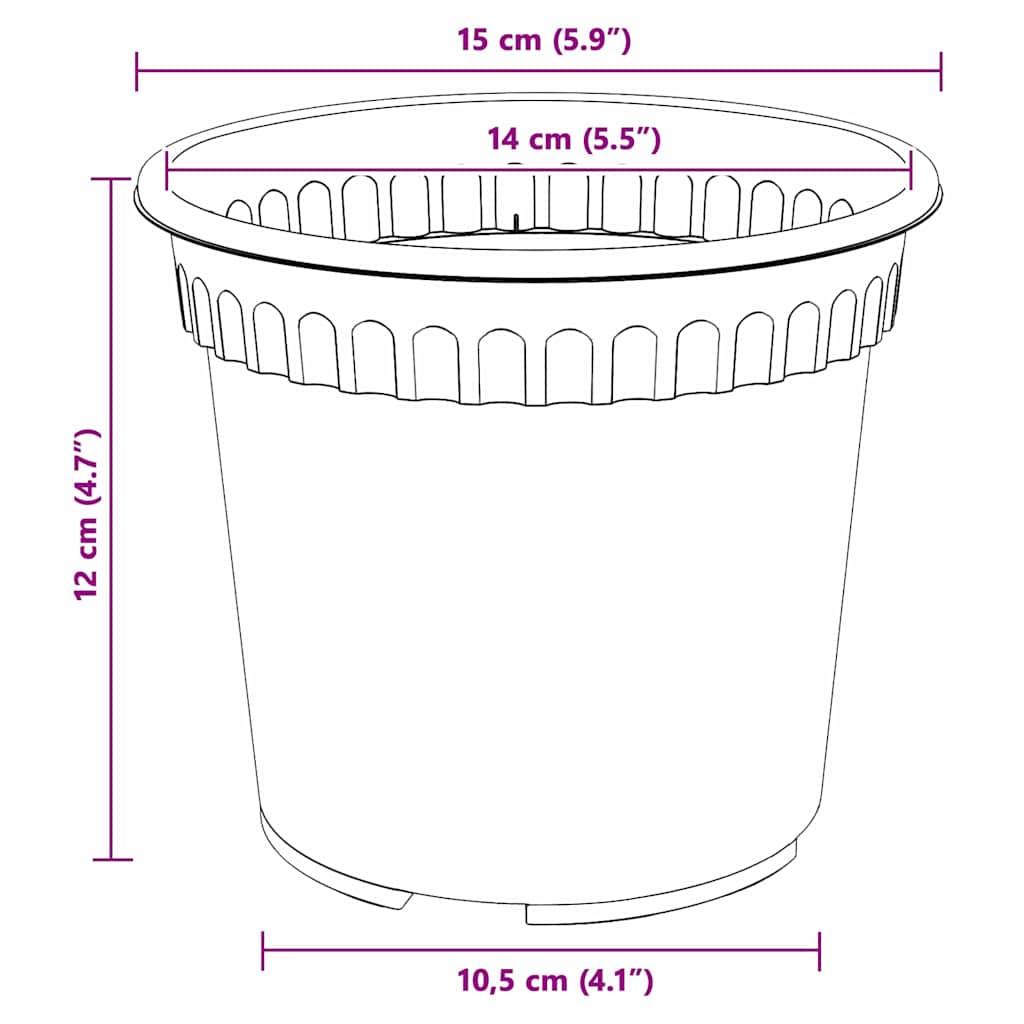 Flower Pots 6 pcs Terracotta Red Ø 15 x 12 cm Plastic