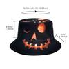 Halloween New Creative Fisherman Hat - Pumpkin Ghost Print Reversible Sun Hat, Outdoor UV Protection Bucket Cap Funny