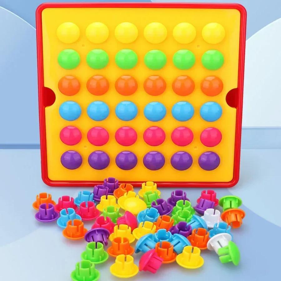 Children Toys Mushroom Nail Beads Intelligent 3D Puzzle Games Jigsaw Board for Children Educational Toys