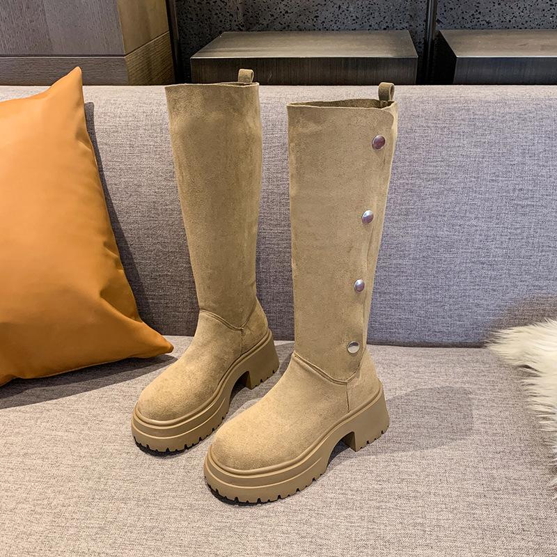 

Upgraded version~ Autumn and winter two wear round head thick heel heightening pile boots 2025 suede thickened fur warm snow boots 35