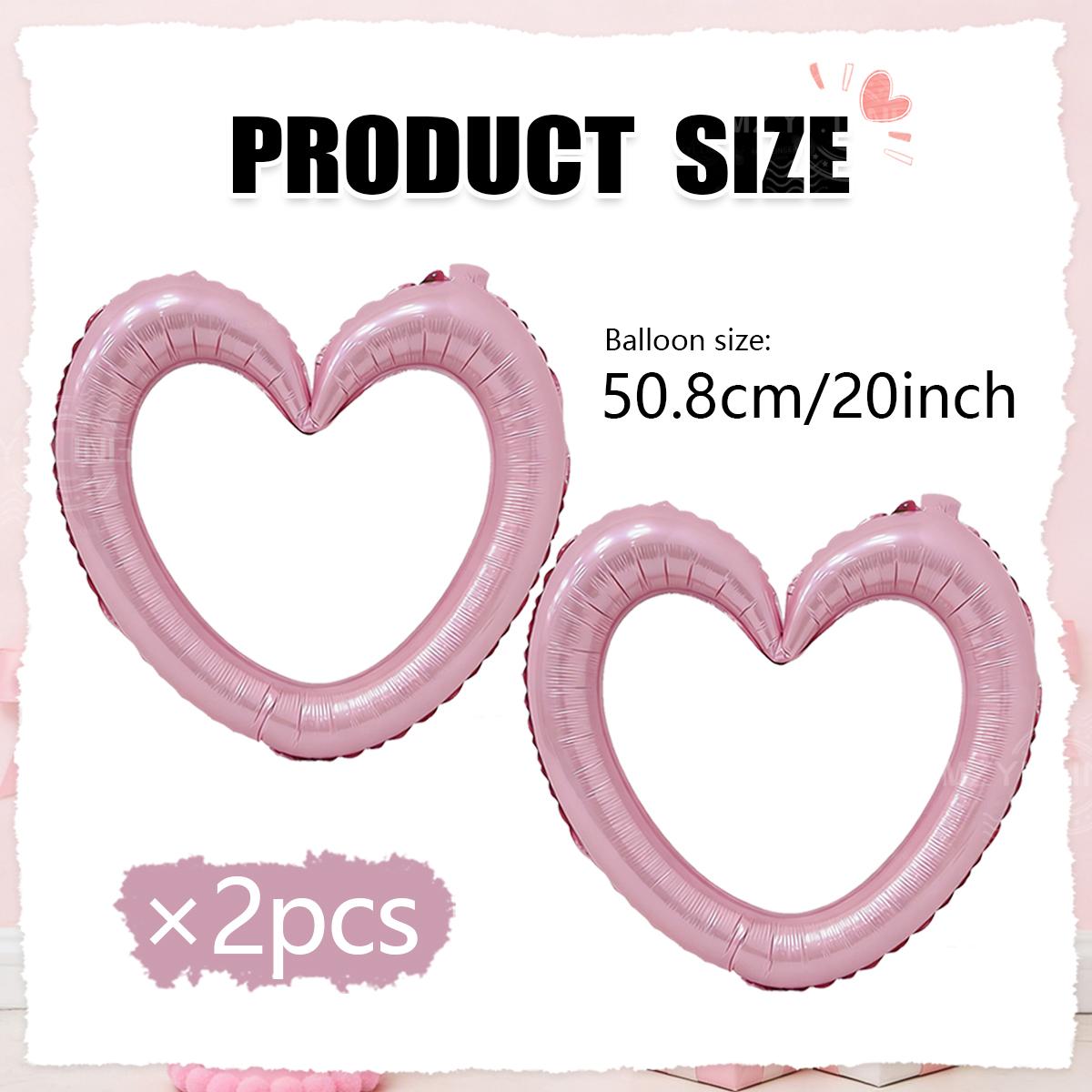 

2/4pcs heart-shaped photo frame balloons, pink/red/cream white heart-shaped balloons, for wedding Mother s Day photography props 20Inch