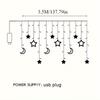USB Powered Star Moon String Lights Warm/Multicolor Hanging LED Curtain Light Bedroom Atmosphere Lamp for Garden Christmas Decor