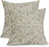 Retro Embossed Floral Pillowcase 20*20inches Decorative Pillowcase for Living Room Sofa Gray-green 2-piece Set