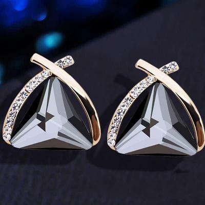Fashion 18k Gold Plated Latest Crystal Earrings For Women and Girls