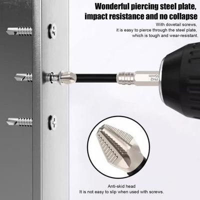 Yousheng 6Pcs Screwdriver Drill Bits with Anti-Rust Coating 60HRC High Hardness Widely Used Strong Magnetic Anti-Slip Drill Bit Set