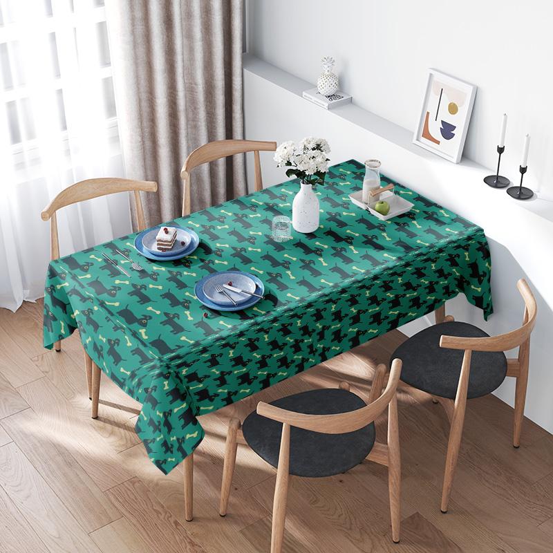 Dog Pattern Tablecloth Washable Cute Pet Puppy Dining Table Cover Home Kitchen Decor Table Topper Backdrop Party Supplies